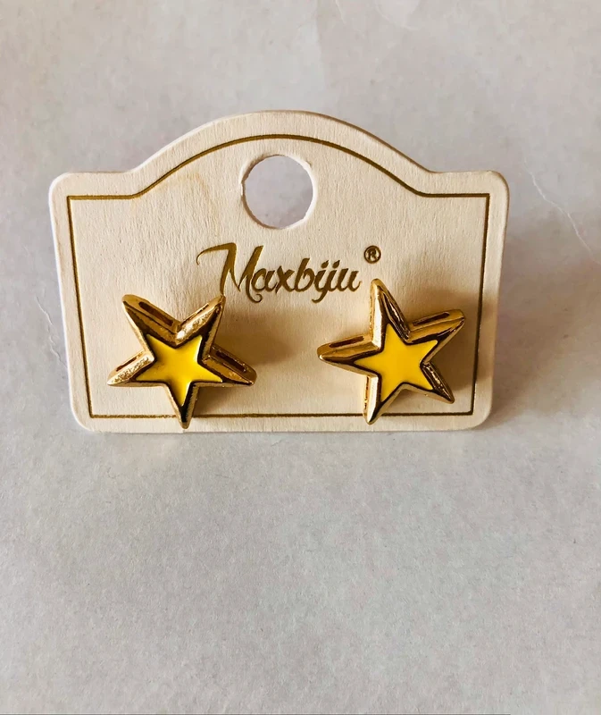 Golden stars yellow and gold earrings | New Novo